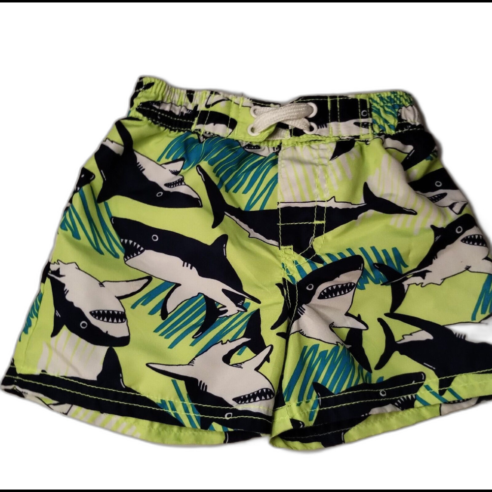 Oshkosh Bogosh Toddler Boys Swim Shorts with Shark all over print Size12 Months - Picture 3 of 9